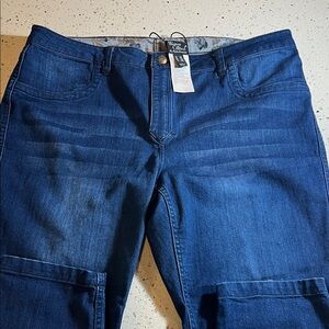 Women with Control Dark Blue Jeans